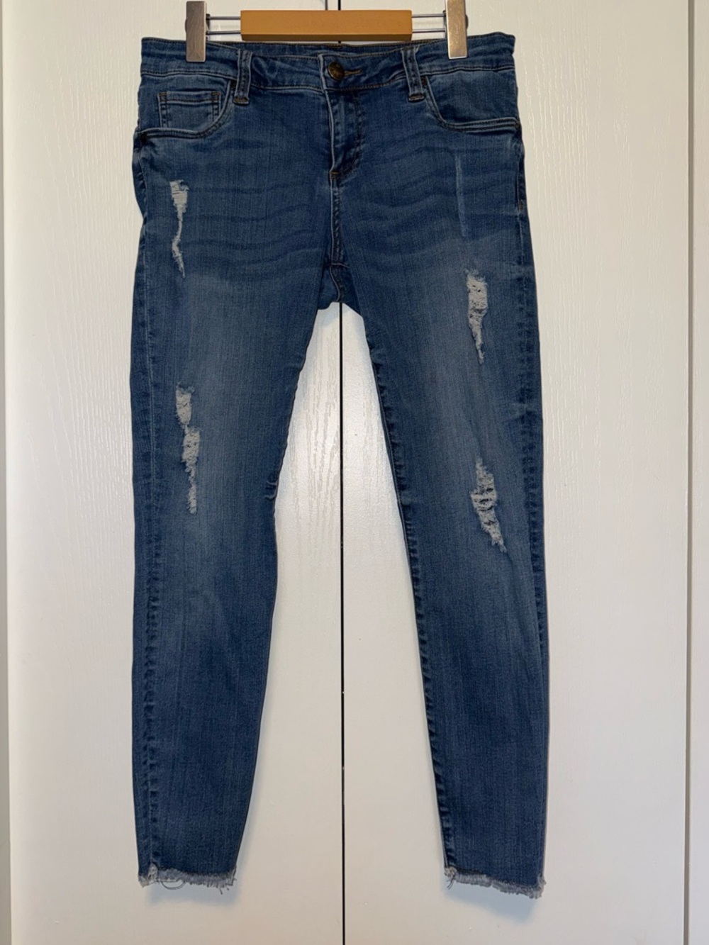 Kut from the Kloth Connie Ripped Ankle Skinny Jeans Raw Hem